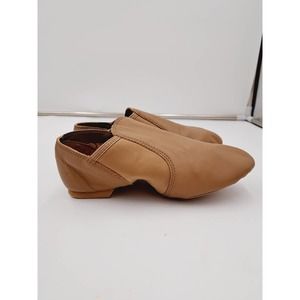 Capezio Tan E-Series Dance Hip Hop Jazz Slip On Splt Sole  Child 8M